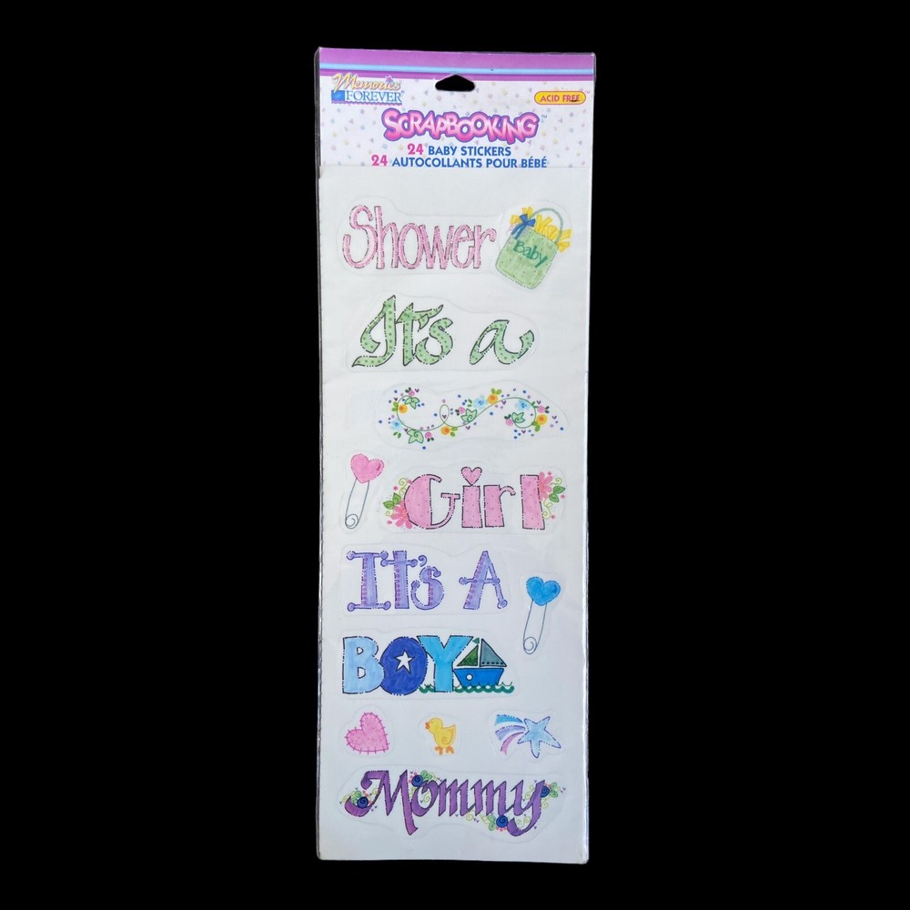 Vintage Memories Forever Acid Free Scrapbooking Stickers (24) Baby Shower Theme-image