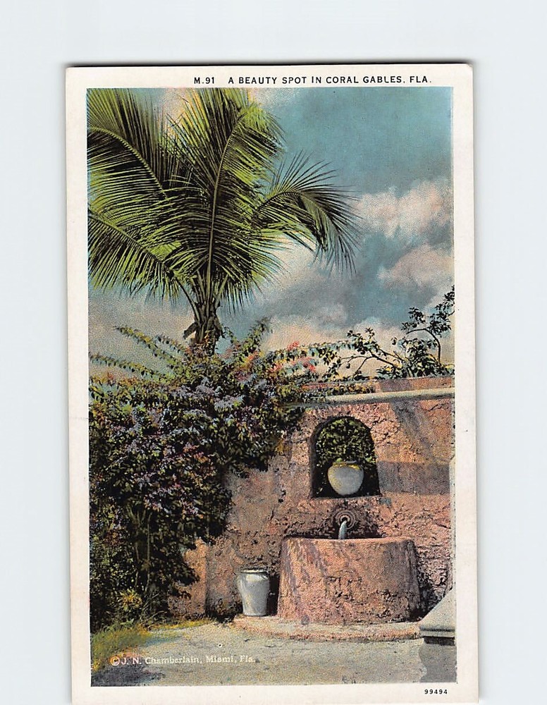 Postcard A Beauty Spot in Coral Gables Florida USA