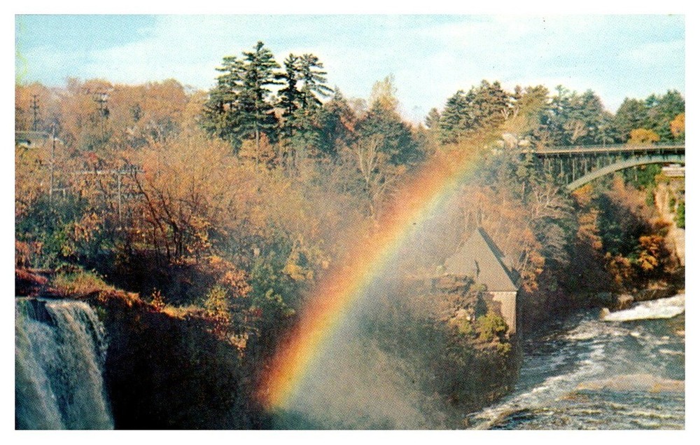 1950s Rainbow at Ausable Chasm Scenic Wonder New York Vintage Postcard
