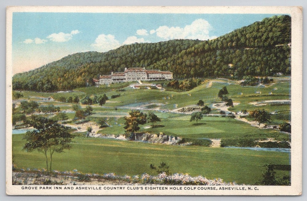 Grove Park Inn Asheville NC Golf Course Vintage Postcard Southern Post Card Co.
