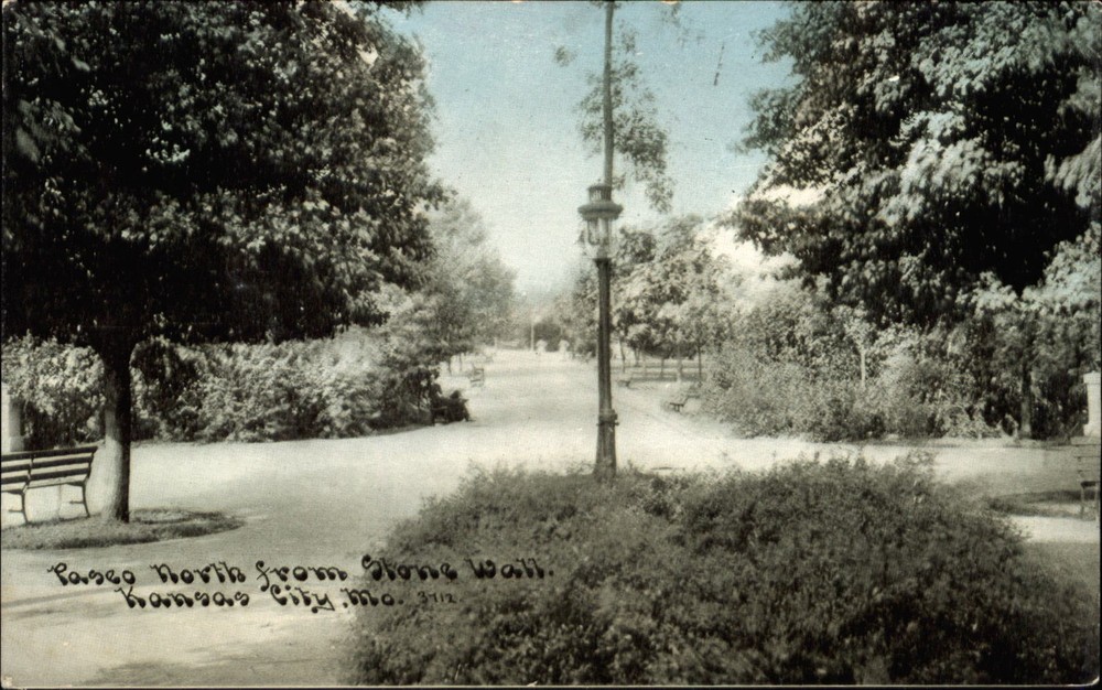 Paseo North from Stone Wall ~ Kansas City Missouri MO ~ CU WILLIAMS c1910