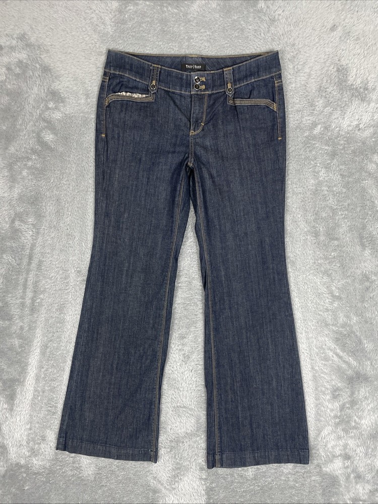 White House Black Market Denim Pants Women's Blanc 4S Blue Trouser Leg Flex