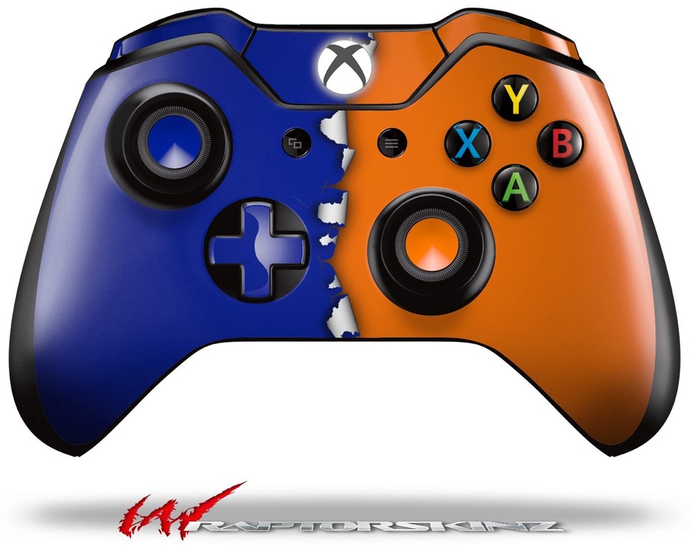 Ripped Colors Blue Orange Skin for XBOX One Controller