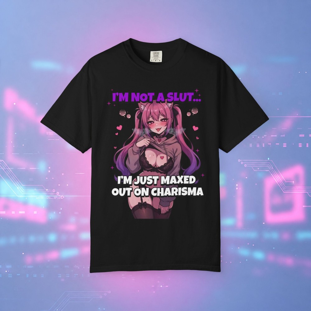 Maxed Out Charisma Anime Graphic Tee Comfort Colors 1717 Gamer Shirt Unisex