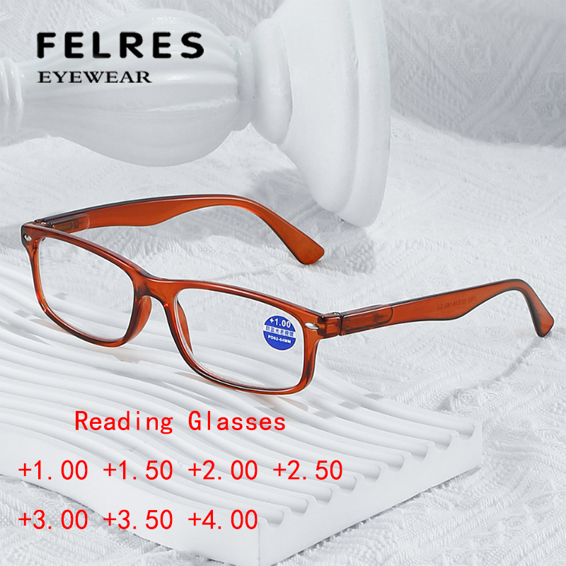 Square Anti Blue Light Reading Glasses For Women Small Frame Retro Glasses New