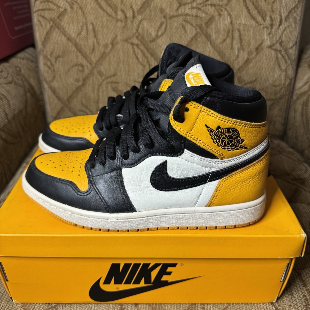 Air Jordan 1 Retro High OG Yellow Toe Taxi Size 7 Very Nice