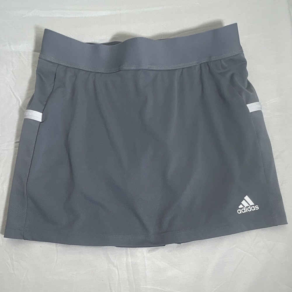 adidas AEROREADY Women's Gray Athletic Tennis Skort Stretch Drawstring Size M