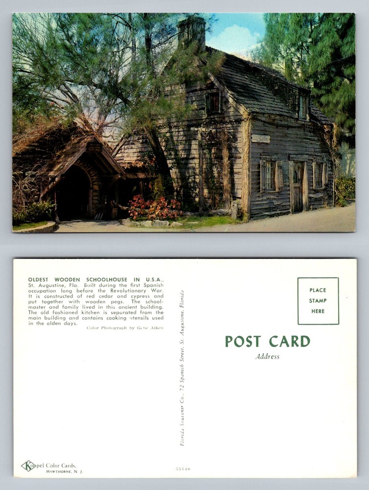 St. Augustine, FL-Florida, Oldest Wooden Schoolhouse In USA Vintage Postcard