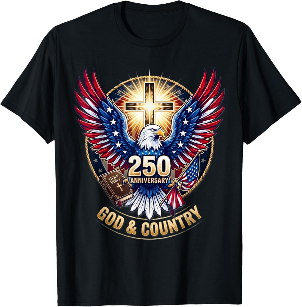 One Nation Under God America 250 Anniversary Eagle Christian T-Shirt