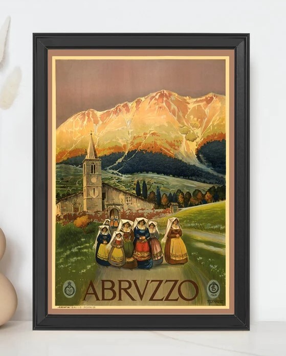 Abruzzo Abruzzi Italy Aouthern Vintage Travel Poster-image