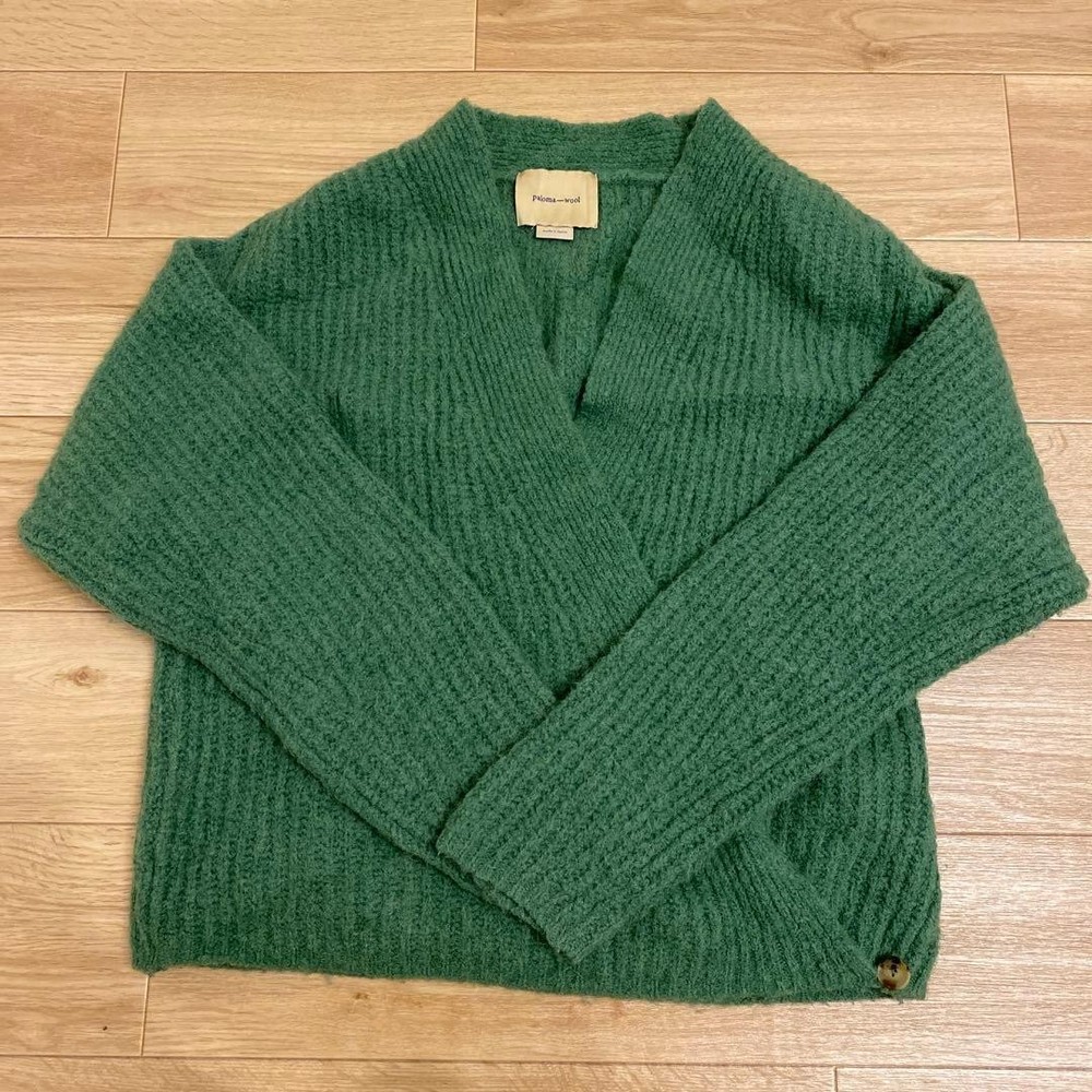 Paloma Wool Knit Cardigan Sweater Long sleeve Size M Green Good condition Used
