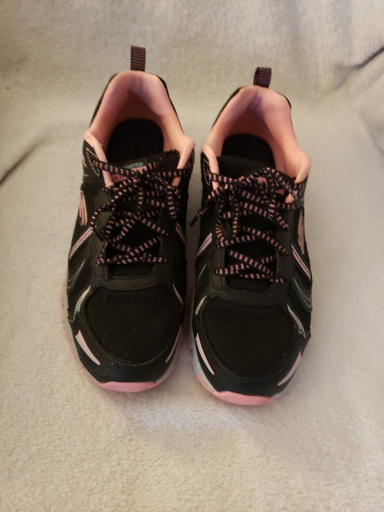 Skechers Womens Hillcrest Trail Shoes Black/Pink Size 10 Hiking Walking Sneakers