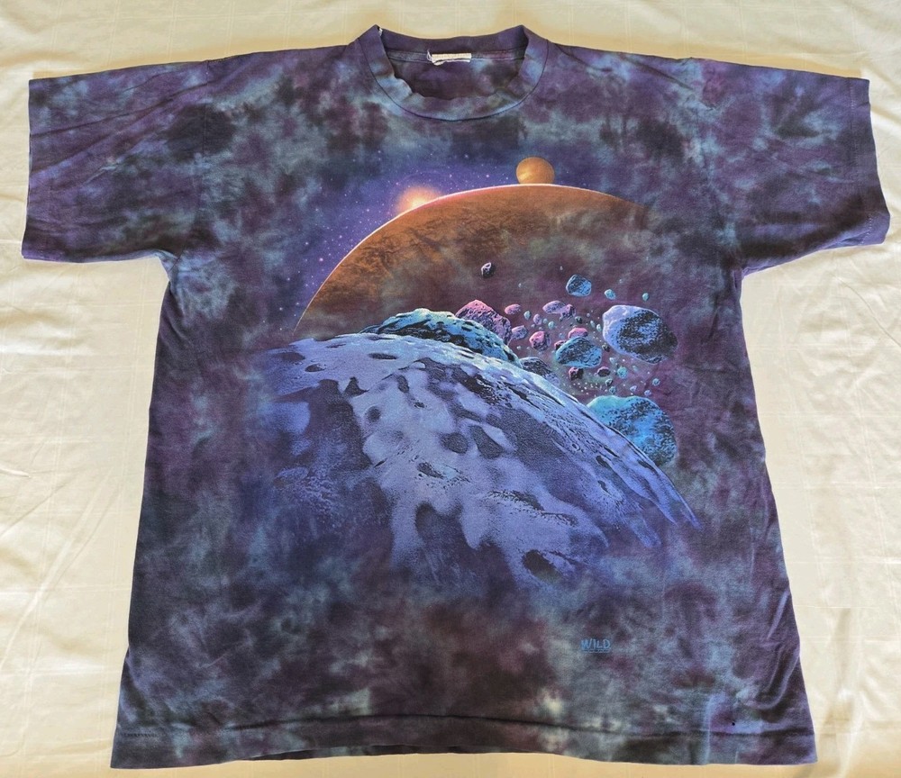 Vintage Solar System Planets Wild Gear Nasa Space T-Shirt Sz Medium Tie dye Tee