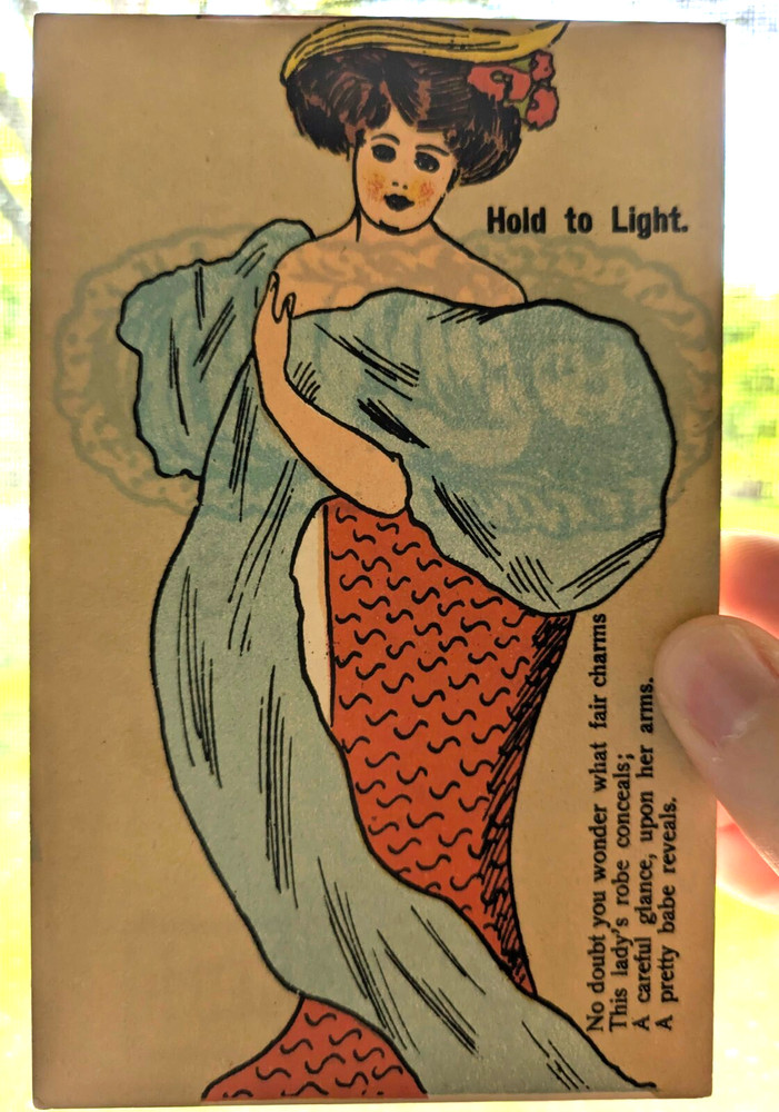 Hold To Light Transparency Woman with Robe and Baby Unposted Postcard