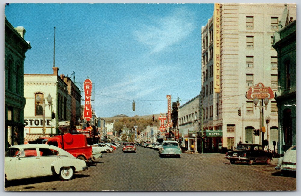 Main Street Scene Pendleton Oregon Old Cars VINTAGE Postcard