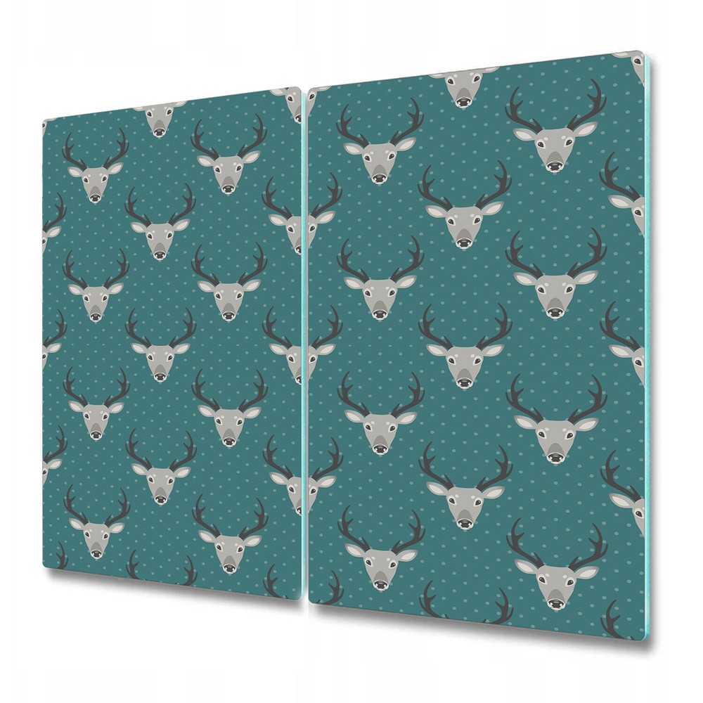 Glass Worktop Saver Kitchen grey deer Dark turquoise with dots 2x30x52