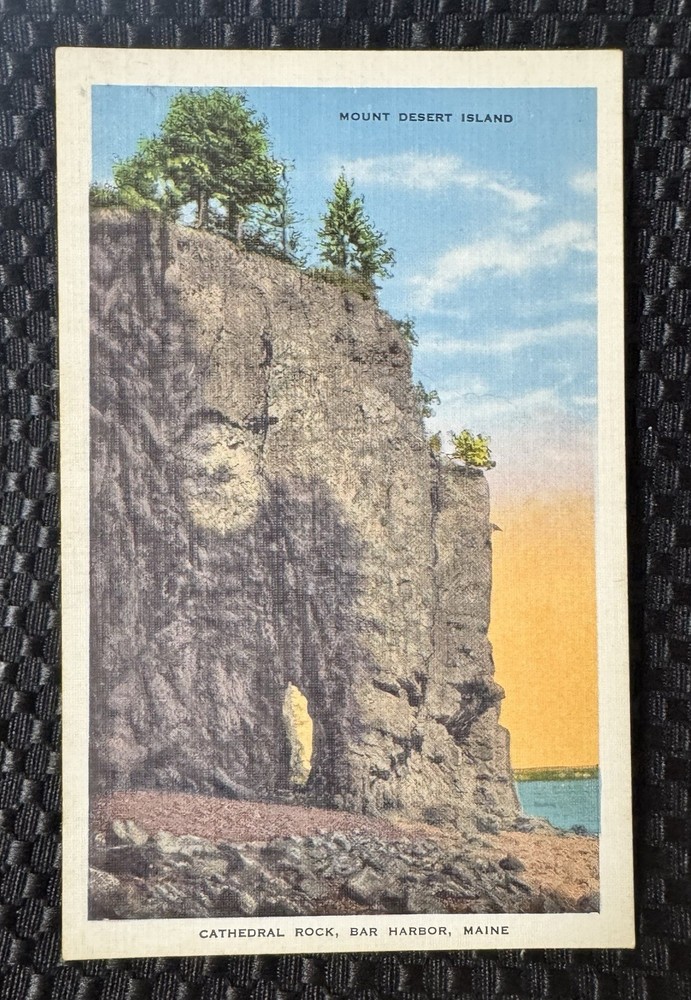 POSTCARD:  Cathedral Rock - Acadia National Park Bar Harbor  Maine-image