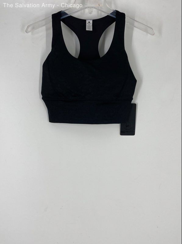 90 Degree By Reflex Womens Black Animal Print Racerback Pullover Sports Bra Sz M