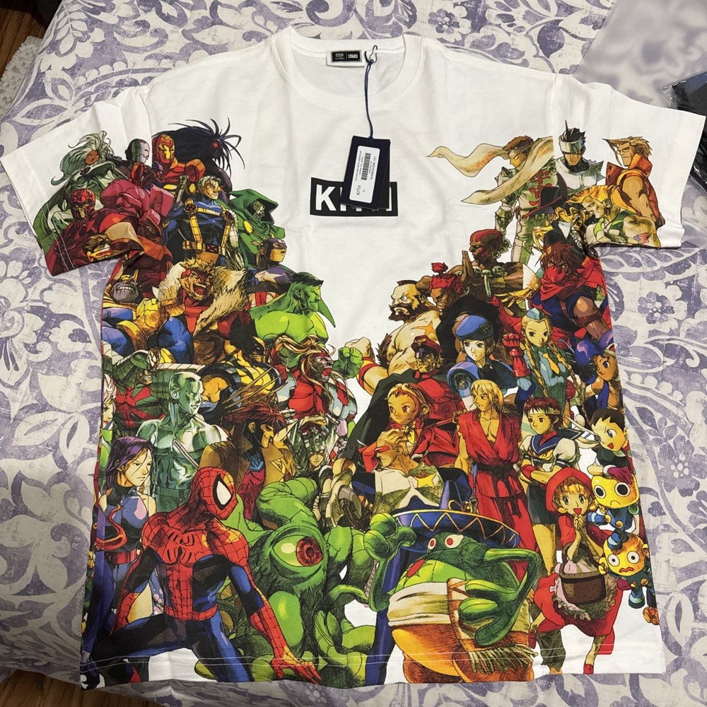 Kith x Marvel vs Capcom All Over Print Tee New Age Of Heroes - Size Small New