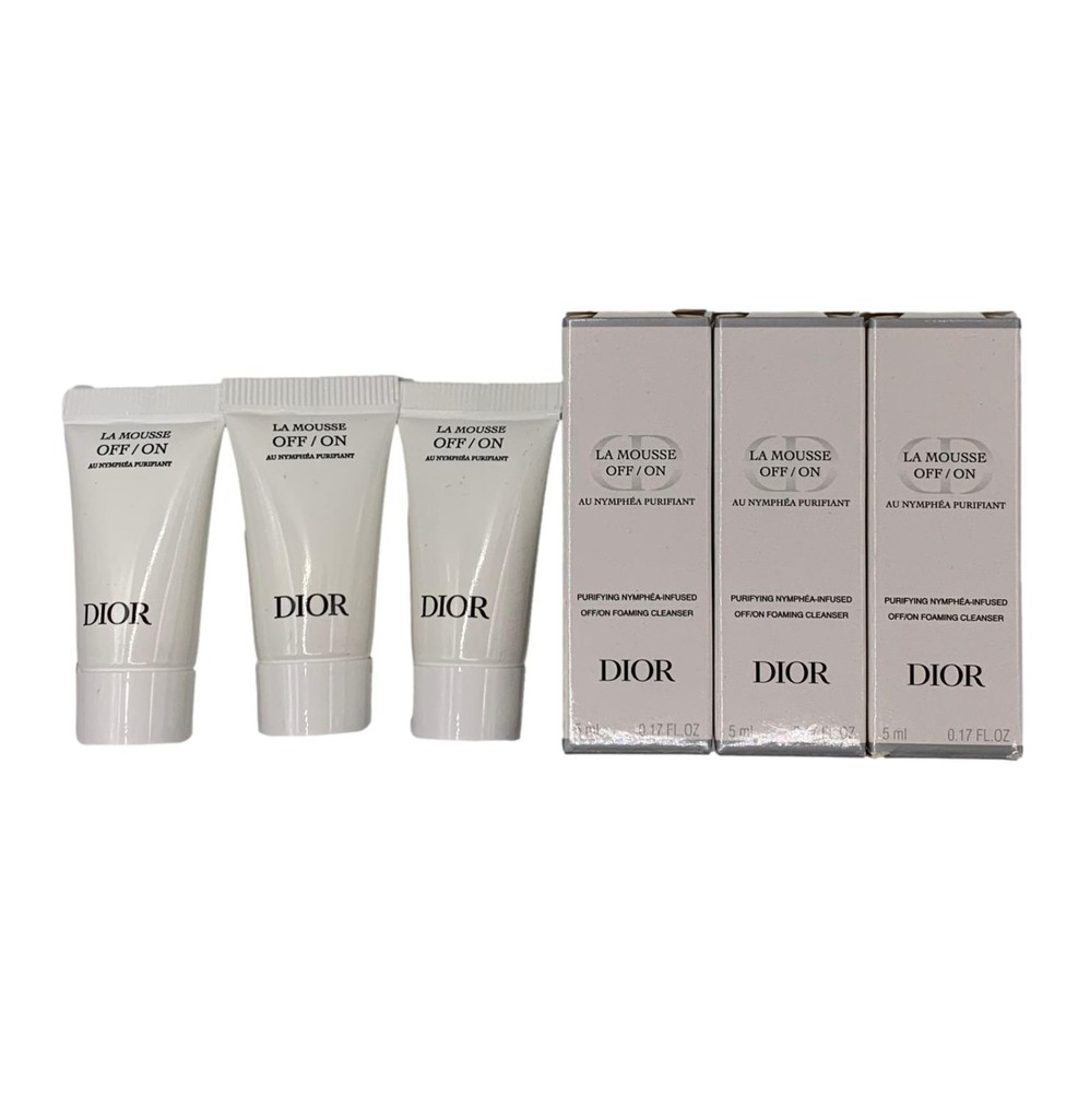 3x DIOR La Mousse Off/On Foaming Cleanser 0.17oz/5ml each