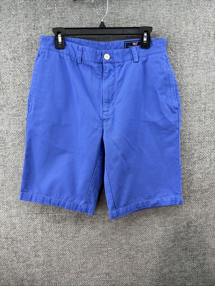 Vineyard Vines Chino Twill Club Shorts Mens 32 Fits 31 Blue 10 in Inseam Pockets