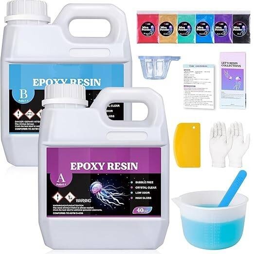 Kit de resina de fundición transparente de 80 oz suministros de resina epoxi sin