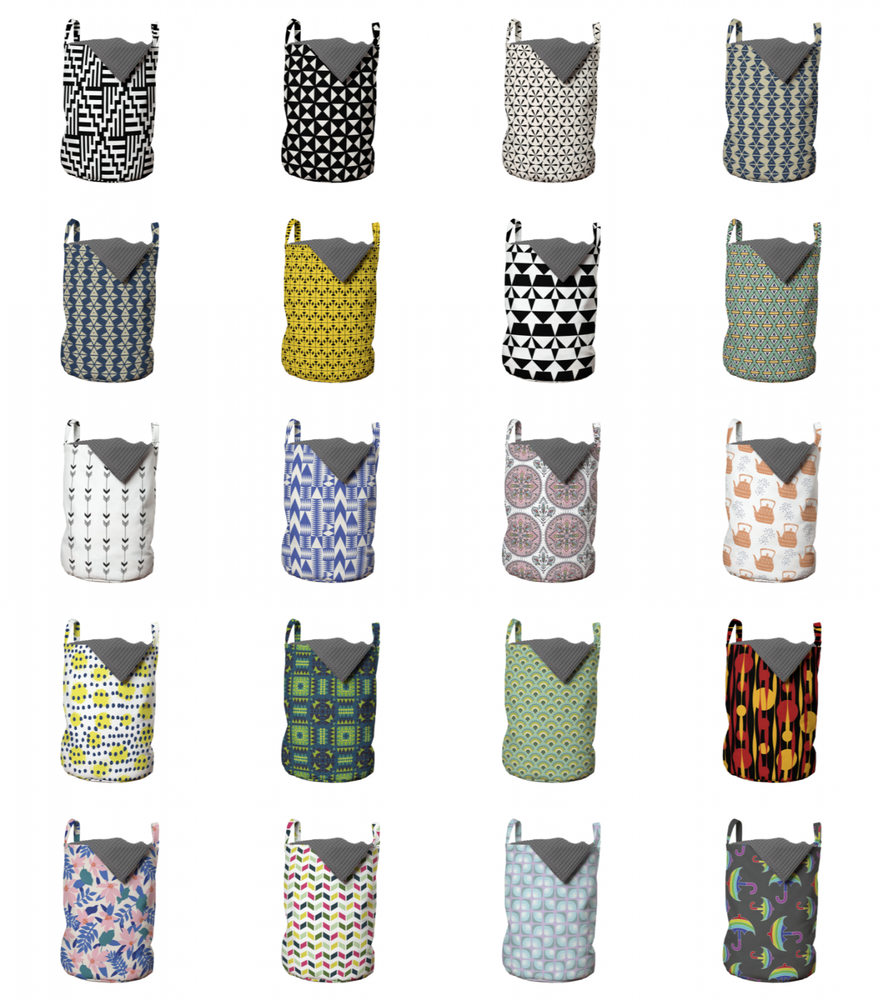 Ambesonne Abstract Laundry Bag Hamper with Handles for Laundromats-image