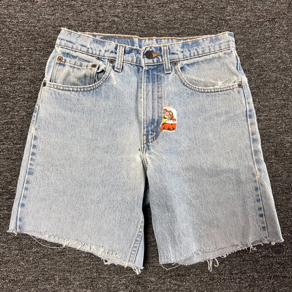 Vintage 90s Levis 550 Relaxed Fit Denim Tigger Shorts Mens Sz 30 Blue Thrashed