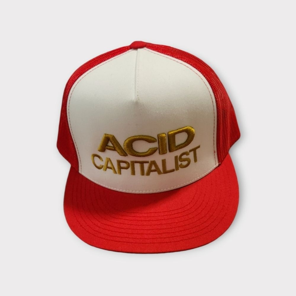 Acid Capitalist Logo- Embroidered and Mesh Trucker Hat-image