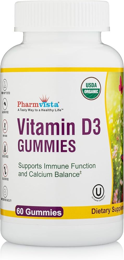 Vitamin D3 Gummies - Tasty, Gelatin-Free, Gluten-Free Way to take Your Sunshi...