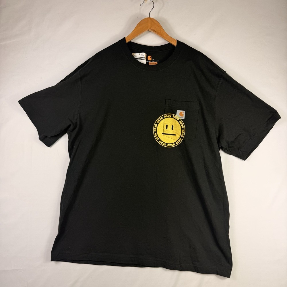 Carhartt T-Shirt Men's XL Original Fit Black Short Sleeve Pocket Tee 100% Cotton