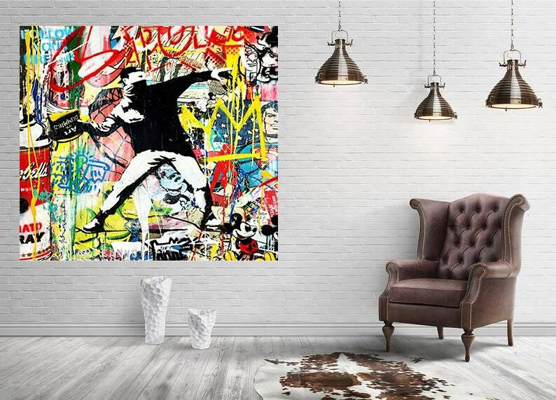 Abstract Canvas Art Street art Wall Art Graffiti Canvas Painting Print-image