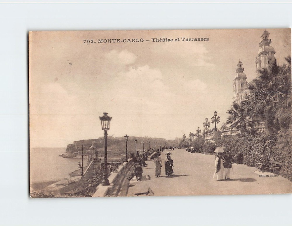 Postcard Theatre et Terrasses/Terraces Monte Carlo Monaco Europe