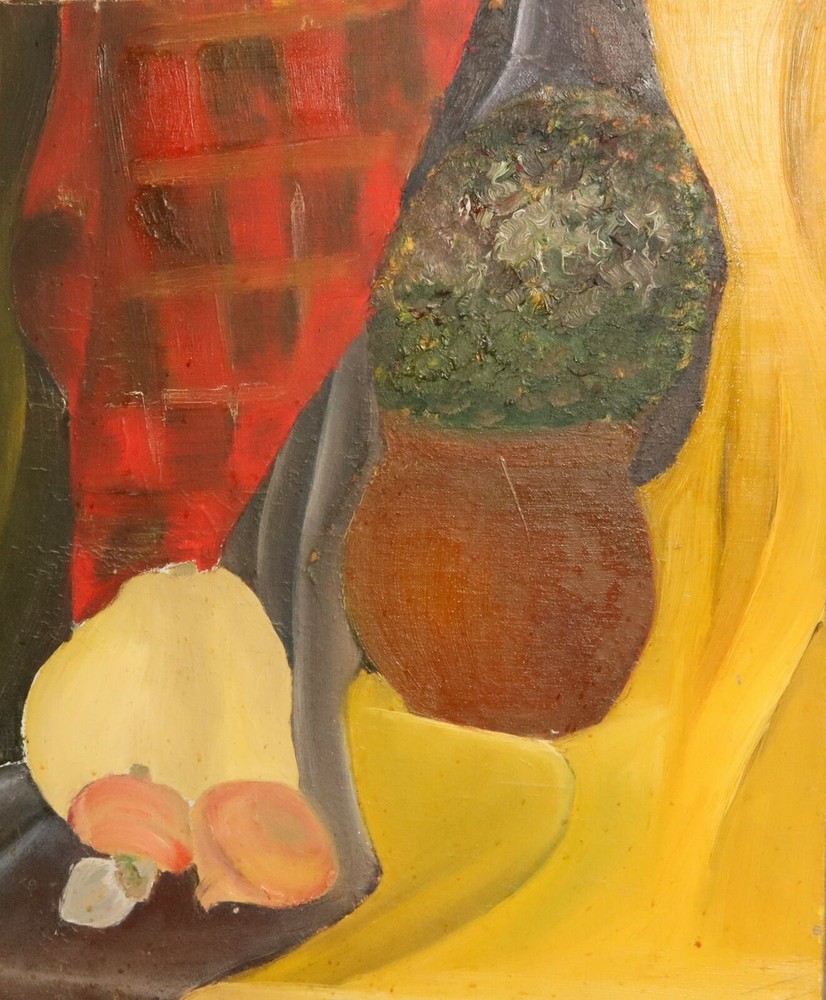 Vintage modernist oil painting still life composition