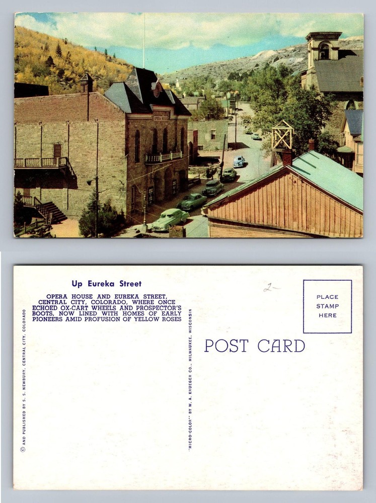 Central City, CO-Colorado, Opera House Eureka View Post Vintage Postcard