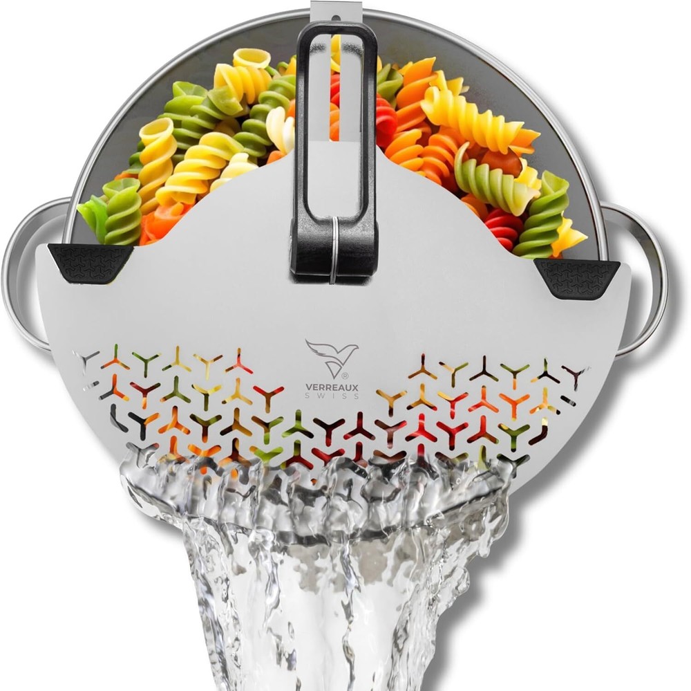Compact Clip-On Pot Strainer Fits All Sizes for Easy Drainage