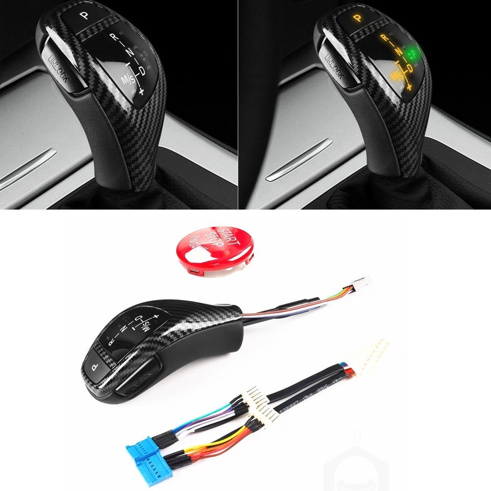 For BMW E90 E91 3 Series 2006-2012 2009 Gear Shift Knob Assy+Engine Button Cover
