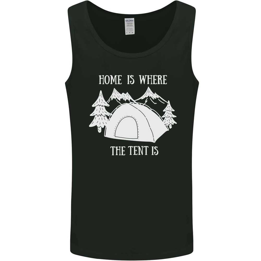 Home Is Where the Tent Is Funny Camping Mens Vest Tank Top