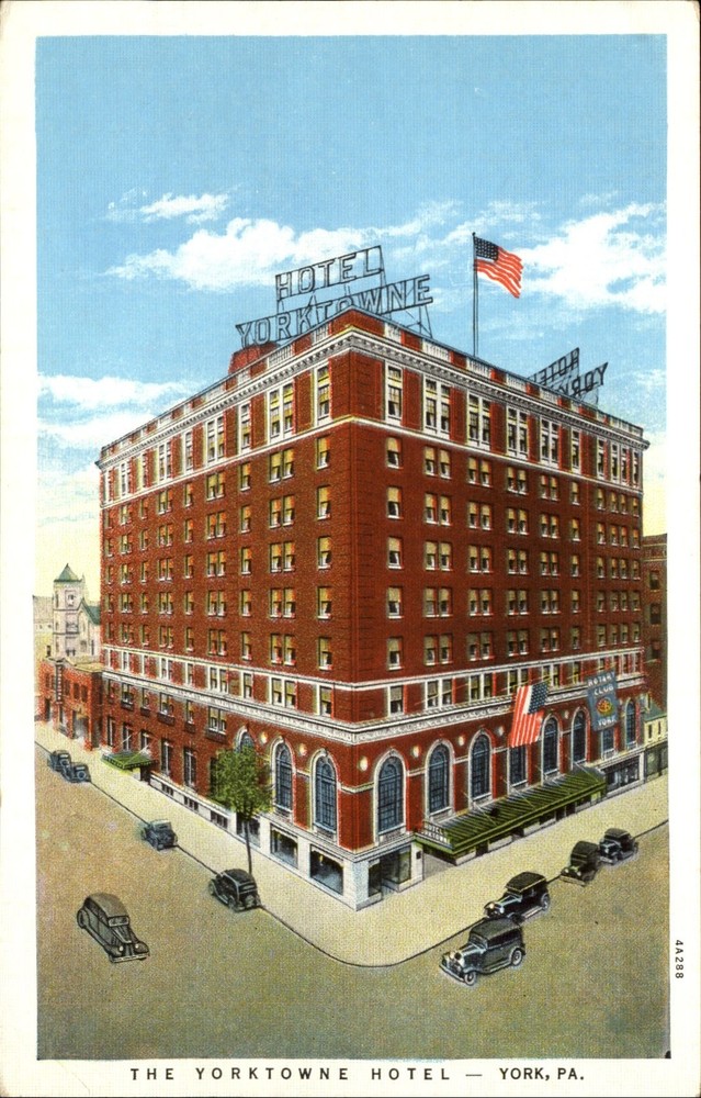 Yorktowne Hotel ~ York Pennsylvania PA ~ unused 1920s  vintage postcard