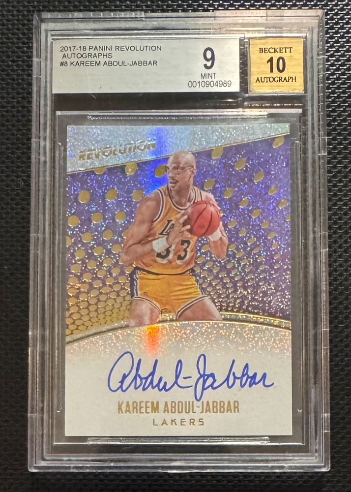 2017-18 Panini Revolution Kareem Abdul-Jabbar Auto BGS 9 / Auto 10 Lakers HOF
