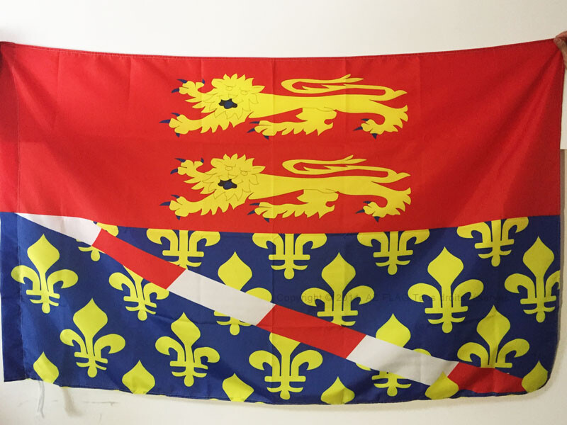 French Flag 3x5 ft with Pole Sleeve - 90x150 cm EURE Department Banner