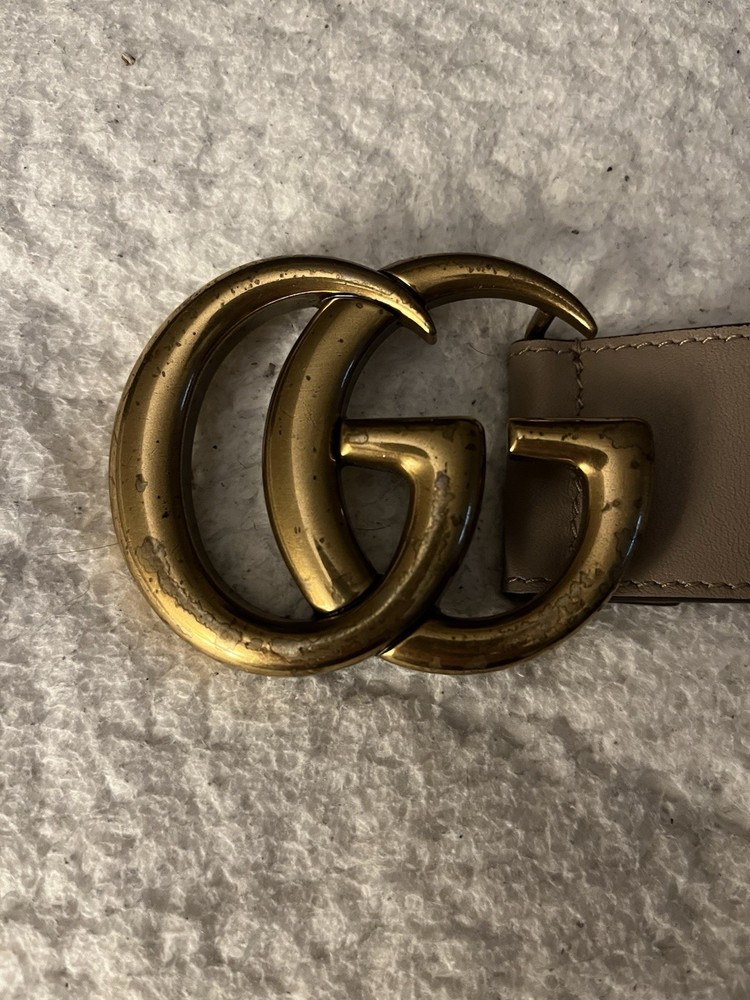 Gucci Porcelain Rose Calfskin Belt 40mm for Women Size 80-32 Style 400593