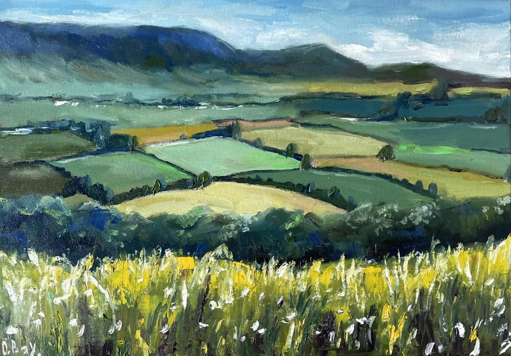Ireland Oil Painting Original Art Green Landscape Wall Art 14x20