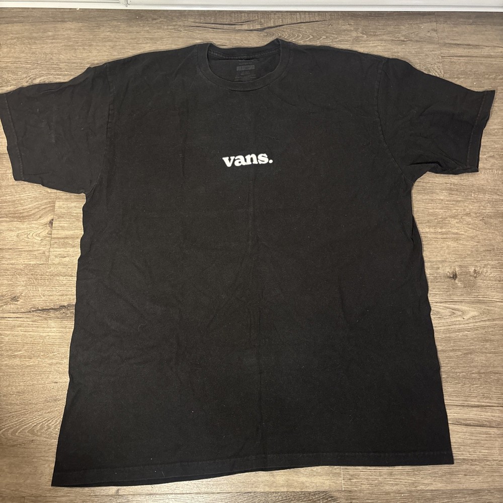 Vans Shirt Mens X-Large Black Minimalist Skate Skateboarding Graphic Tee T-Shirt