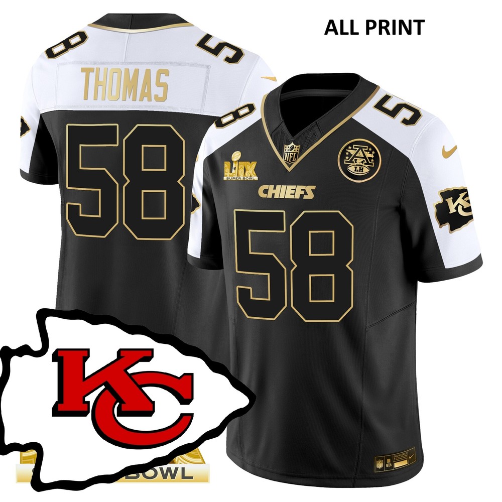 KansasxCityxChiefs SuperxBowl #58 DerrickxThomas Football Jersey-All Print