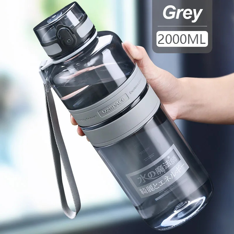 1.5L/2L Large Sport Water Bottle BPA-Free Leakproof Shaker for Outdoor Fitness