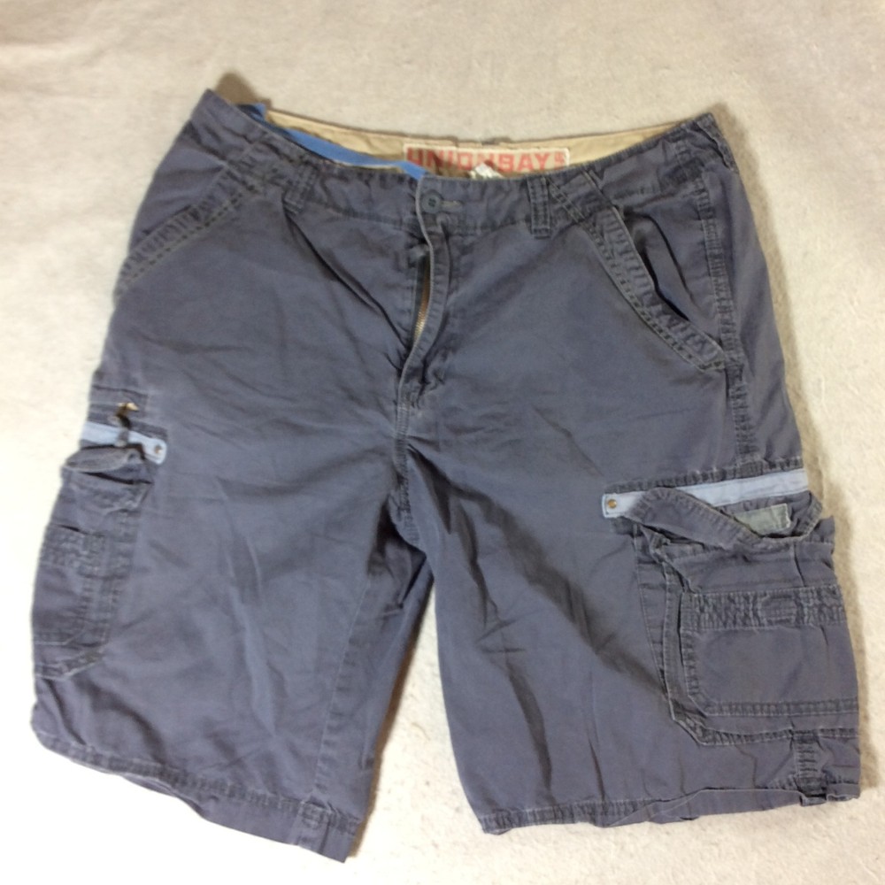 Unionbay Cargo Shorts Men's Sz 36 11 inch Inseam Blue Casual Workwear Pockets