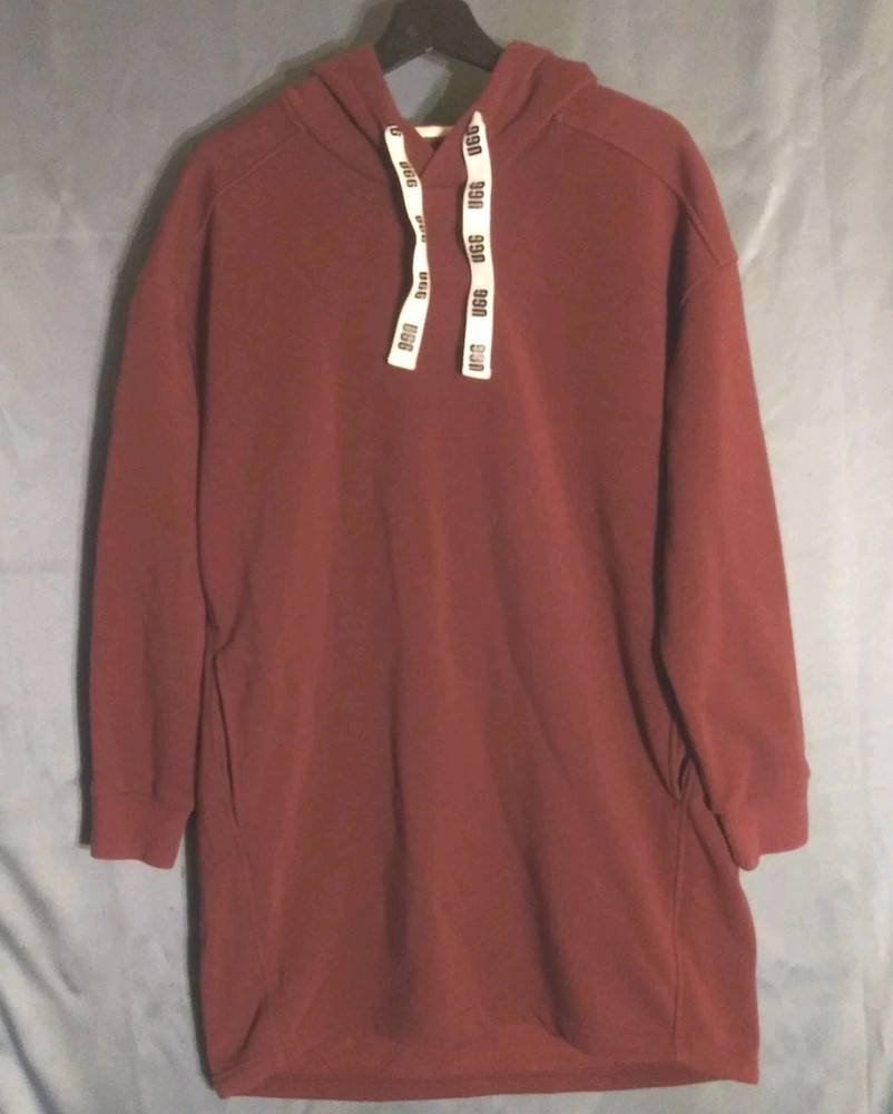 UGG Women's Lucille Hoodie Dress Cotton Star Maroon Size Medium Sweatshirt