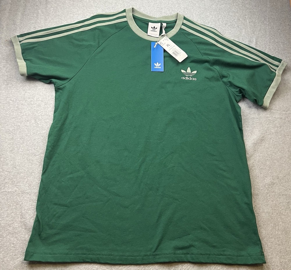 adidas Originals California Trefoil T-Shirt Size XL Green 3 Stripes JN7017 NWT