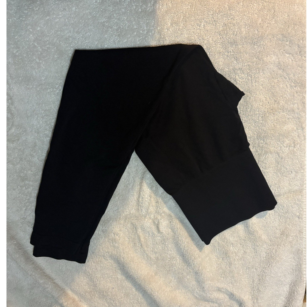 Cato Women’s Plus 1X Black High Rise Ankle Leggings Stretch Elastic Waist